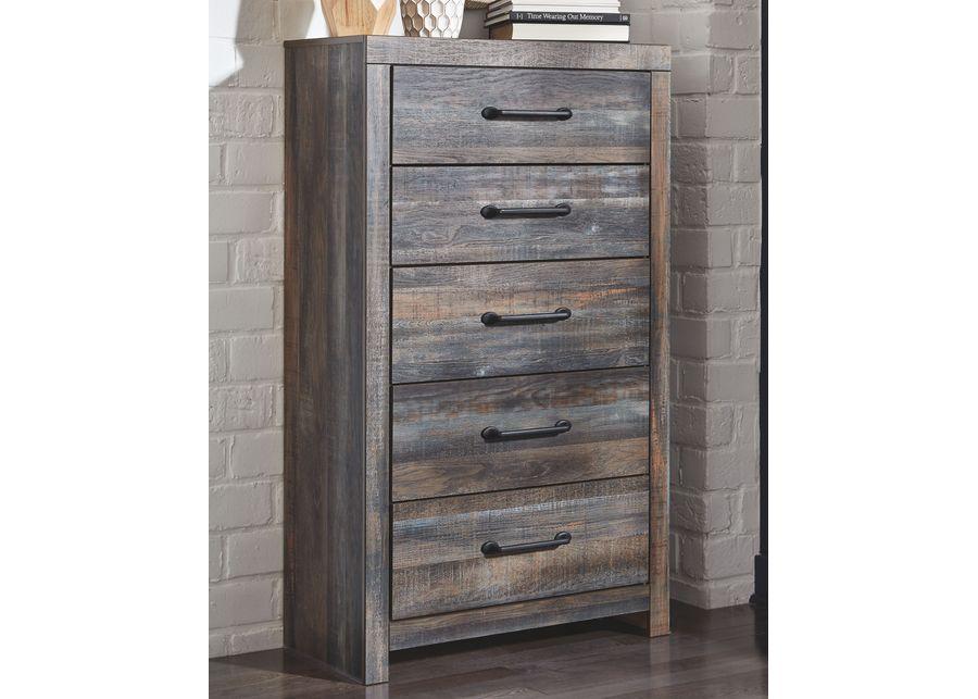 Drystan - Brown / Beige - Five Drawer Chest