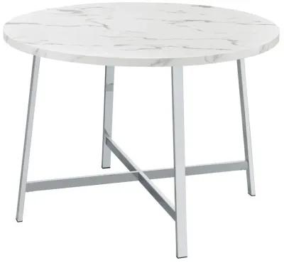 Alcott - Round Dining Table Faux Marble - Carrara