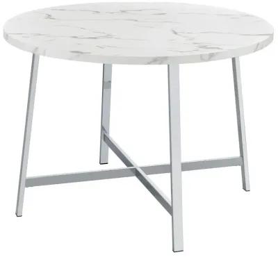 Alcott - Round Dining Table Faux Marble - Carrara