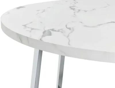 Alcott - Round Dining Table Faux Marble - Carrara