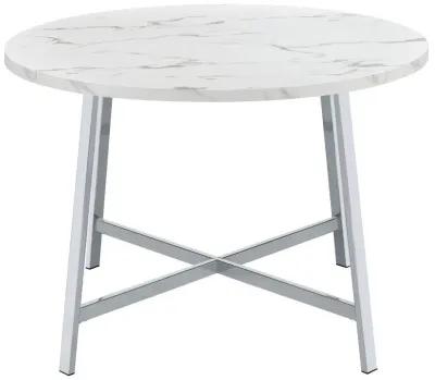 Alcott - Round Dining Table Faux Marble - Carrara