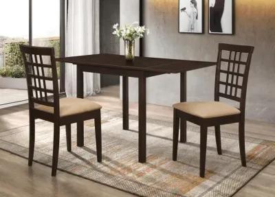 Kelso - 3 Piece Drop Leaf Dining Table Set - Cappuccino