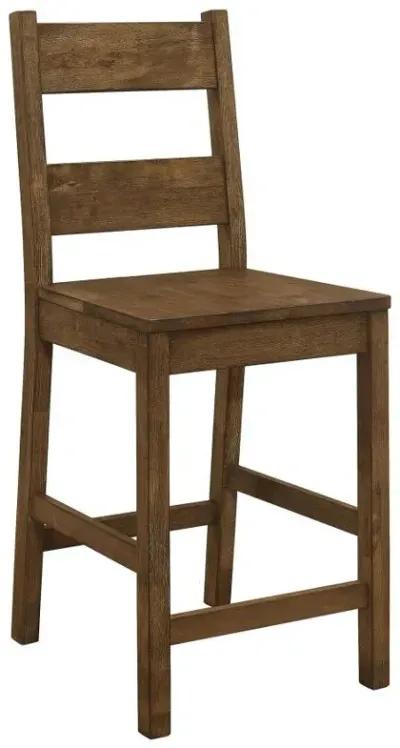 Coleman - Wood Counter Chair (Set of 2) - Rustic Golden Brown