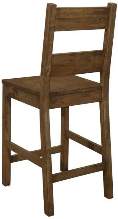 Coleman - Wood Counter Chair (Set of 2) - Rustic Golden Brown