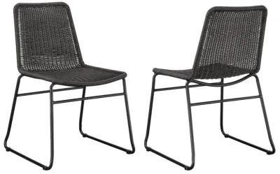 Dacy - Faux Rattan Metal Dining Side Chair (Set of 2) - Brown