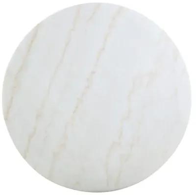 Kella - Round Marble Top Dining Table - White Marble