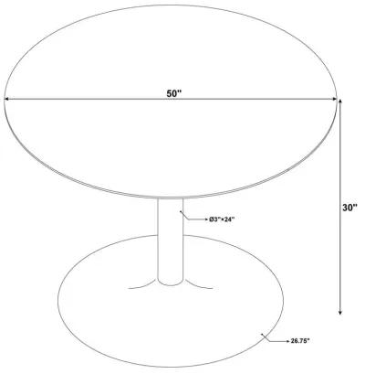 Kella - Round Marble Top Dining Table - White Marble