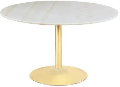 Kella - Round Marble Top Dining Table - White Marble