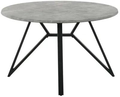 Neil - 5 Piece Round Dining Table Set Concrete - Gunmetal