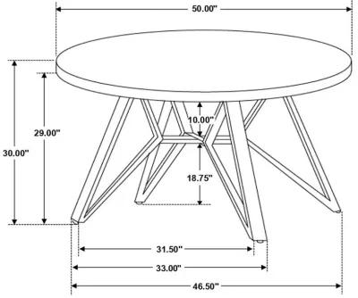 Neil - 5 Piece Round Dining Table Set Concrete - Gunmetal