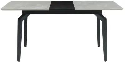 Mina - Rectangular Extension Dining Table - Gray Ceramic