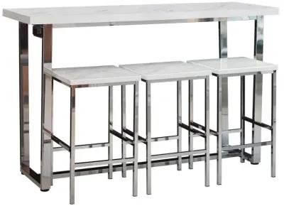 Marmot - 4 Piece Rectangular Counter Height Table Set - Chrome