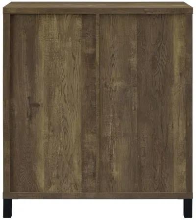 Arlington - Sliding Door Home Bar Wine Cabinet - Rustic Oak