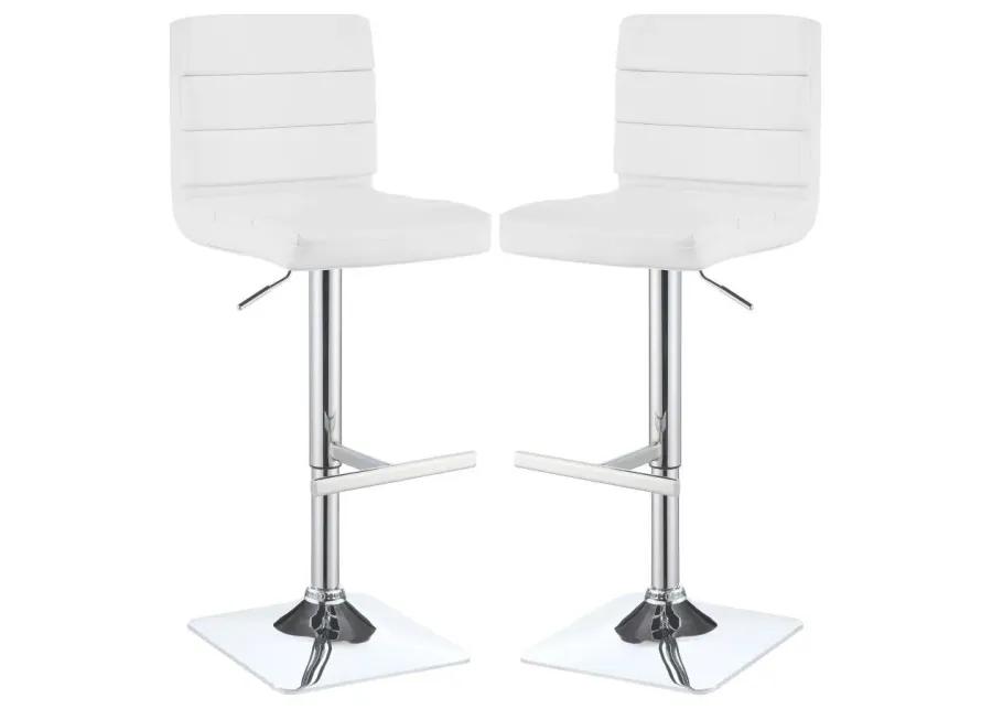 Bianca - Square Upholstered Adjustable Bar Stools (Set of 2)