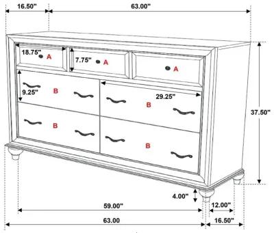 Barzini - 7-drawer Dresser