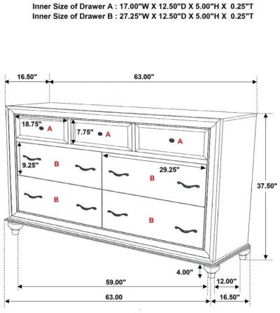 Barzini - 7-drawer Dresser