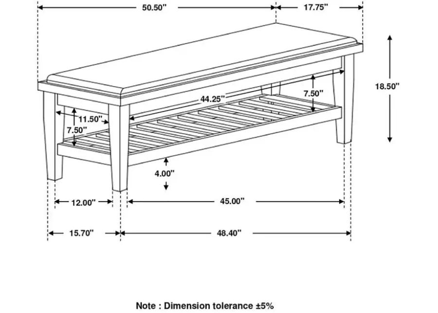 Franco - Bench with Lower Shelf