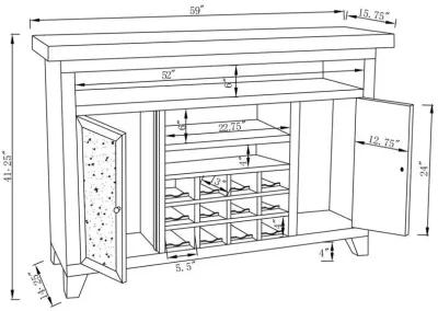 Melinda - 2-Door Wine Cabinet With Lighting Mirror