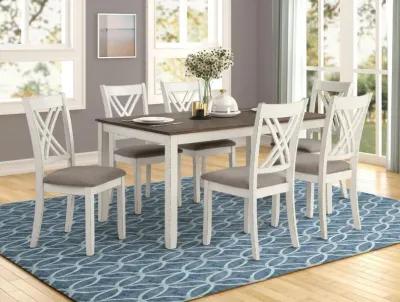 Fortress - 7 Piece Rectangular Dining Set - Vintage Vanilla