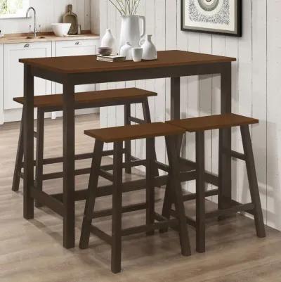 Connie - 4 Piece Counter Height Set - Chestnut And Dark Brown