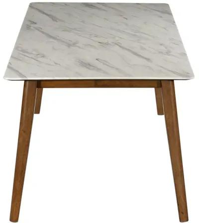 Everett - Rectangular Faux Marble Dining Table - White