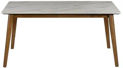 Everett - Rectangular Faux Marble Dining Table - White