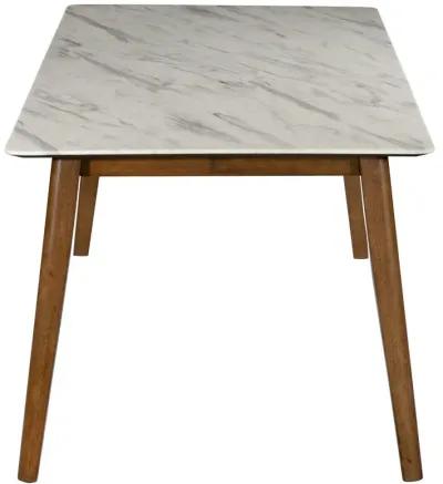 Everett - Rectangular Faux Marble Dining Table - White