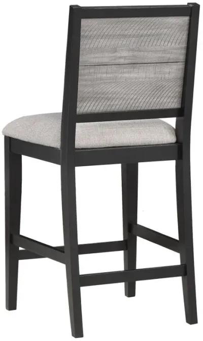 Elodie - Wood Counter Chair (Set of 2) - Gray And Black