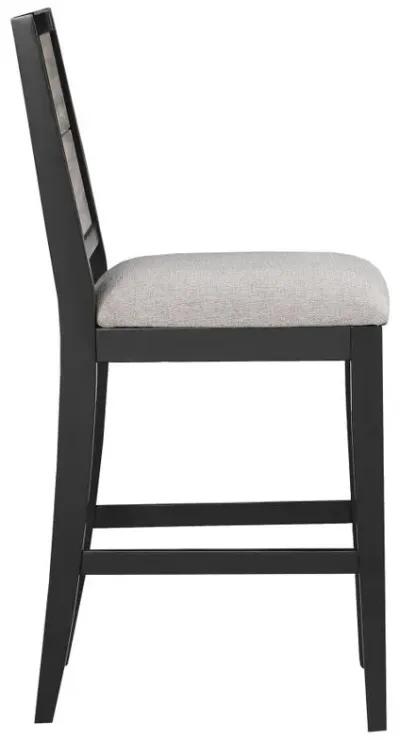 Elodie - Wood Counter Chair (Set of 2) - Gray And Black