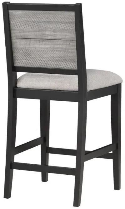 Elodie - Wood Counter Chair (Set of 2) - Gray And Black