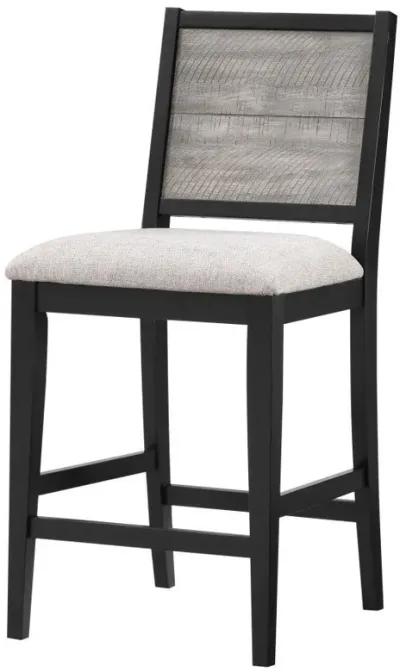 Elodie - Wood Counter Chair (Set of 2) - Gray And Black