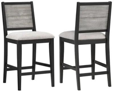 Elodie - Wood Counter Chair (Set of 2) - Gray And Black