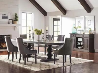 Phelps - Extension Leaf Dining Table Distressed Noir - Distressed Nior