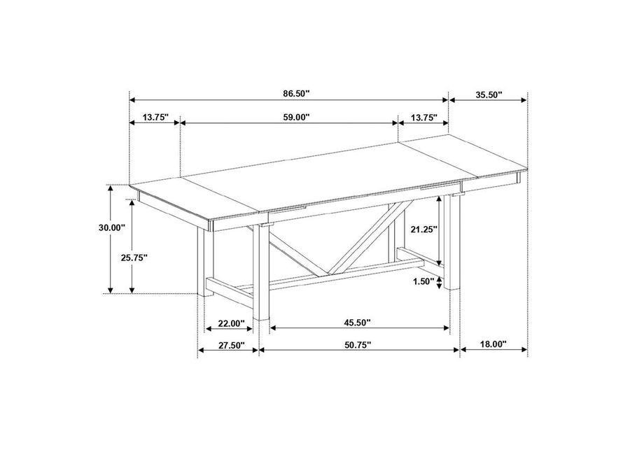 Malia - Rectangular Dining Table With Refractory Extension Leaf - Black