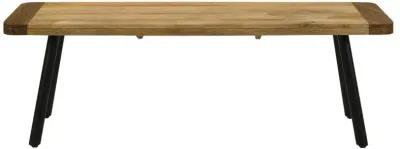 Maverick - Wood Dining Bench - Natural Mango And Black