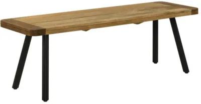 Maverick - Wood Dining Bench - Natural Mango And Black