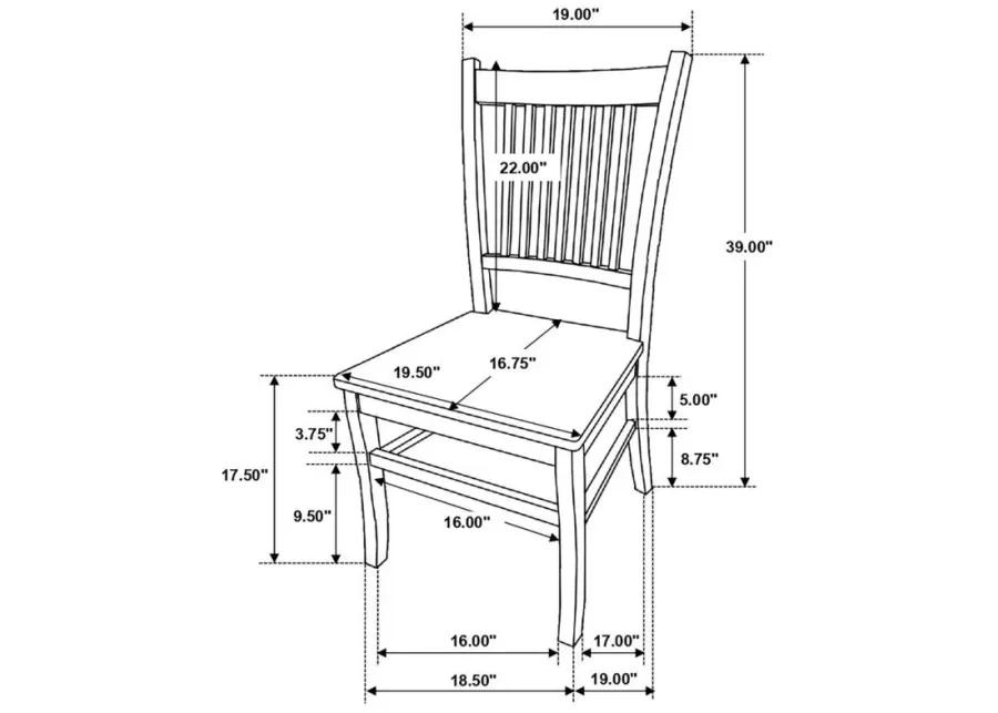 Marbrisa - Slat Back Dining Side Chair (Set of 2) - Matte Black