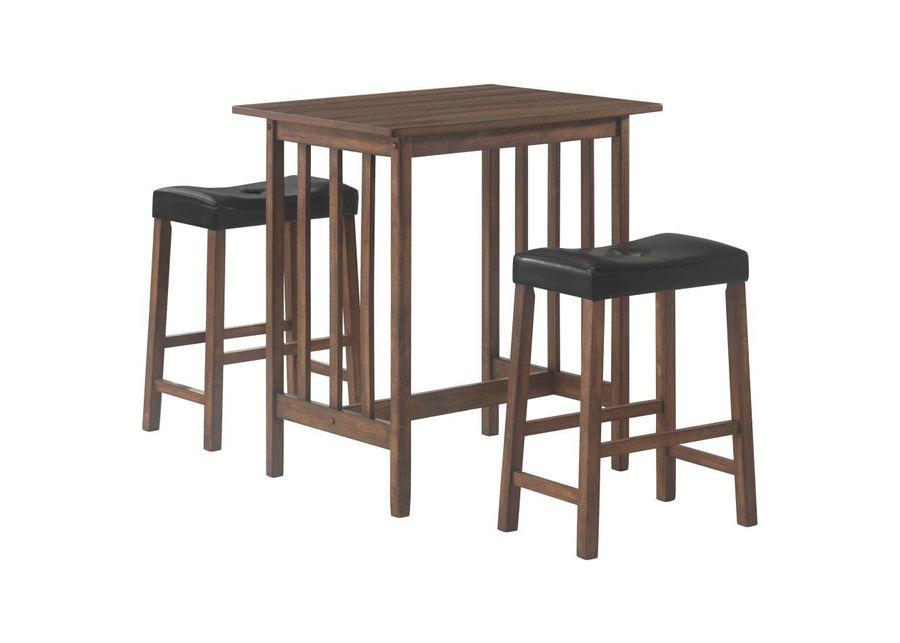 Oleander - 3 Piece Counter Height Set - Nut Brown