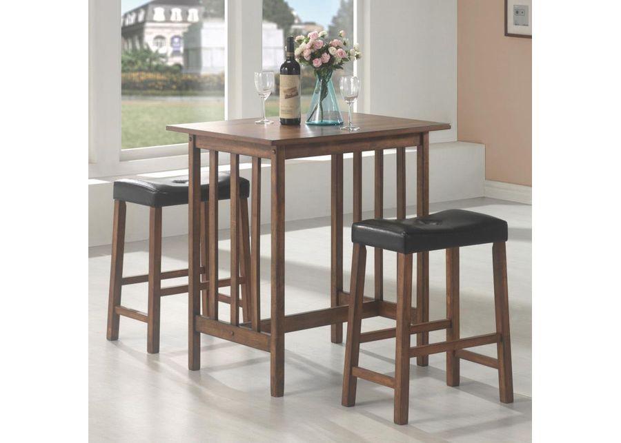 Oleander - 3 Piece Counter Height Set - Nut Brown