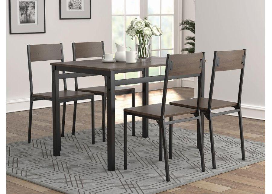 Lana - 5 Piece Dining Set - Ark Brown And Matte Black