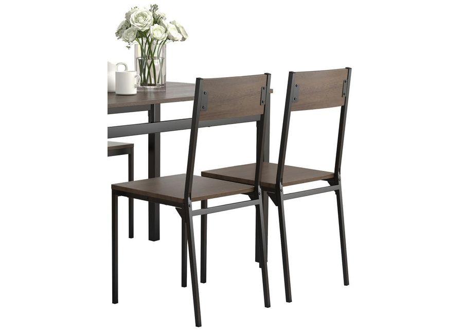 Lana - 5 Piece Dining Set - Ark Brown And Matte Black