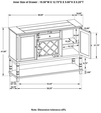 Parkins - 2 Door Sideboard Buffet Cabinet - Rustic Espresso