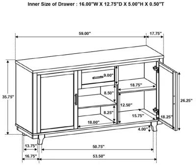 Reynolds - 2 Door Sideboard Buffet Storage Cabinet - Brown Oak