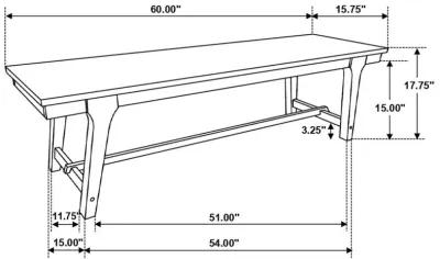 Reynolds - Wood Trestle Base Dining Bench - Brown Oak