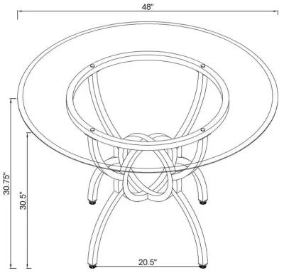 Aviano - 5 Piece Round Glass Top Dining Table Set - Gunmetal