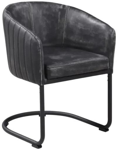 Banner - Leatherette Upholstered Dining Arm Chair - Anthracite