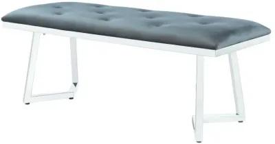 Beaufort - Velvet Upholstered Dining Bench - Steel Gray