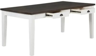 Kingman - 4-Drawer Dining Table - Distressed White