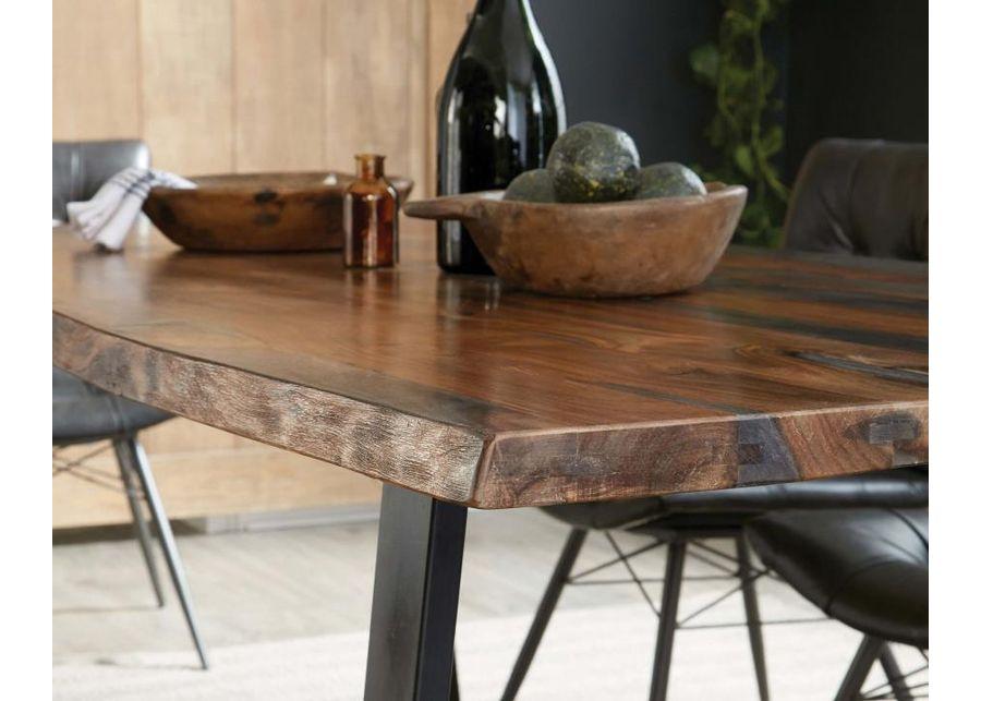 Ditman - Live Edge Dining Table - Gray Sheesham And Black