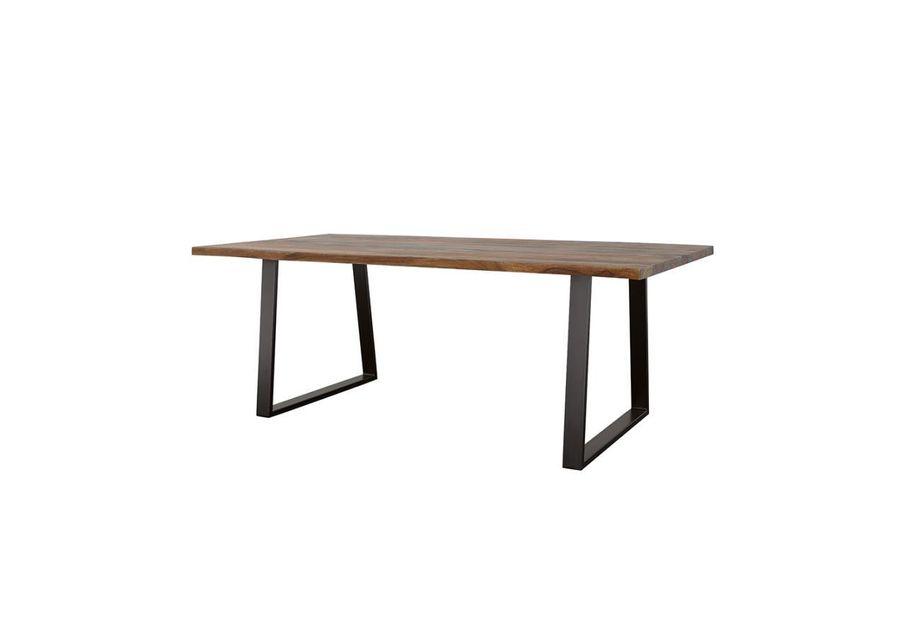 Ditman - Live Edge Dining Table - Gray Sheesham And Black